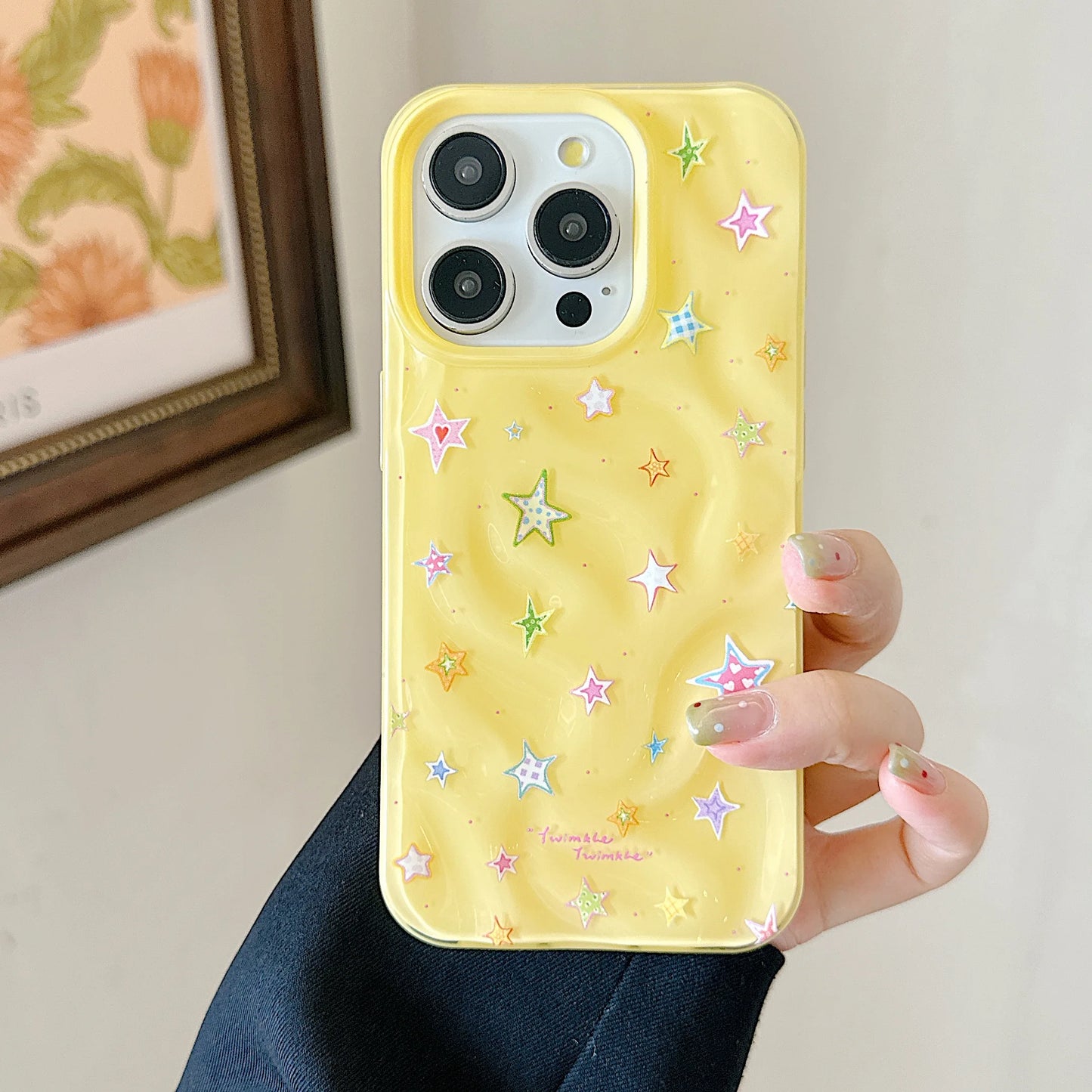 Cute Love Star Folds Texture Phone Case