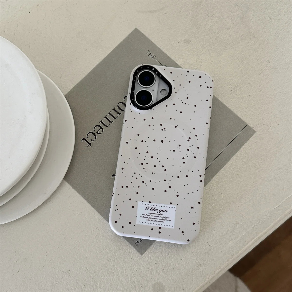 Cute Milk Yellow Splash Magnetic Circle Holder Phone Case