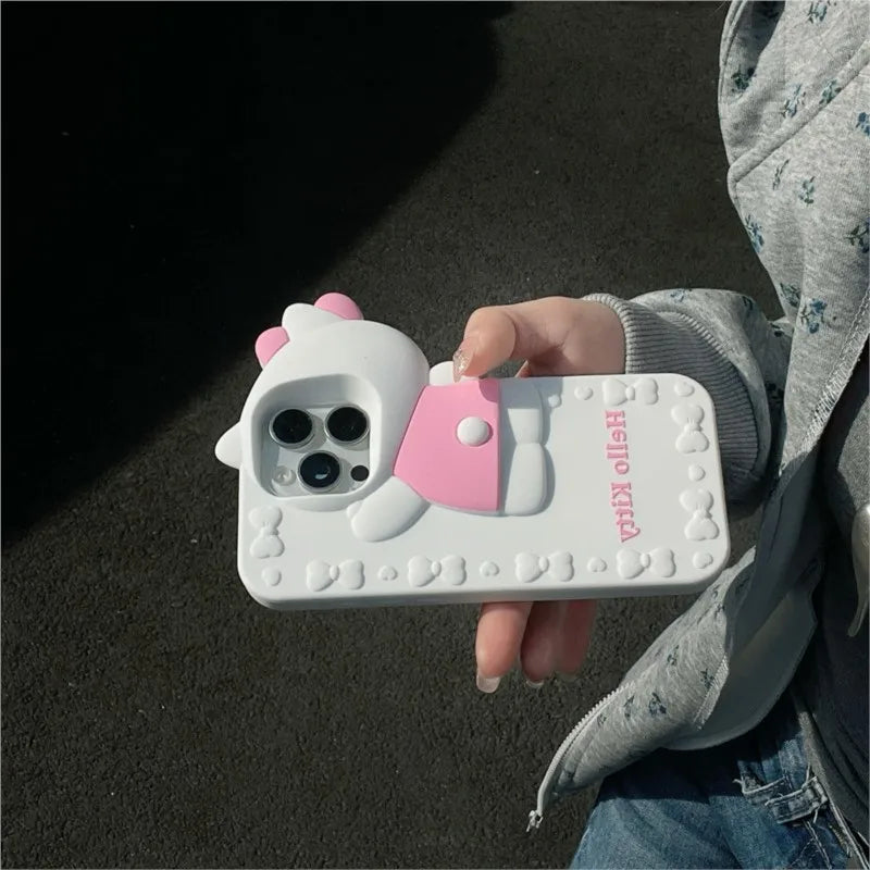 Kawaii Cartoon Hide and Seek Hello Kitty Phone Case For iPhone