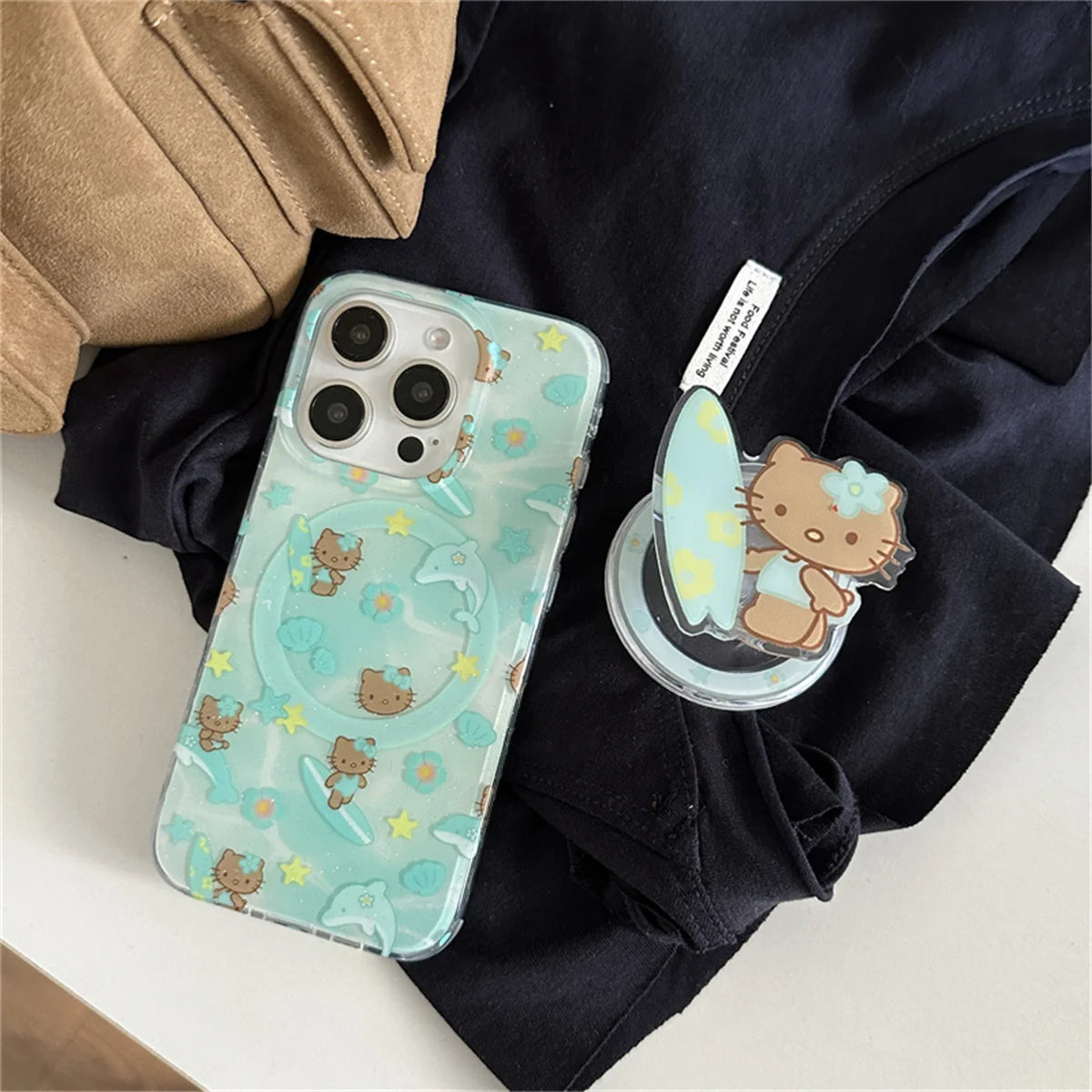 Summer Vacation Dolphin Magnetic Stand Phone Case