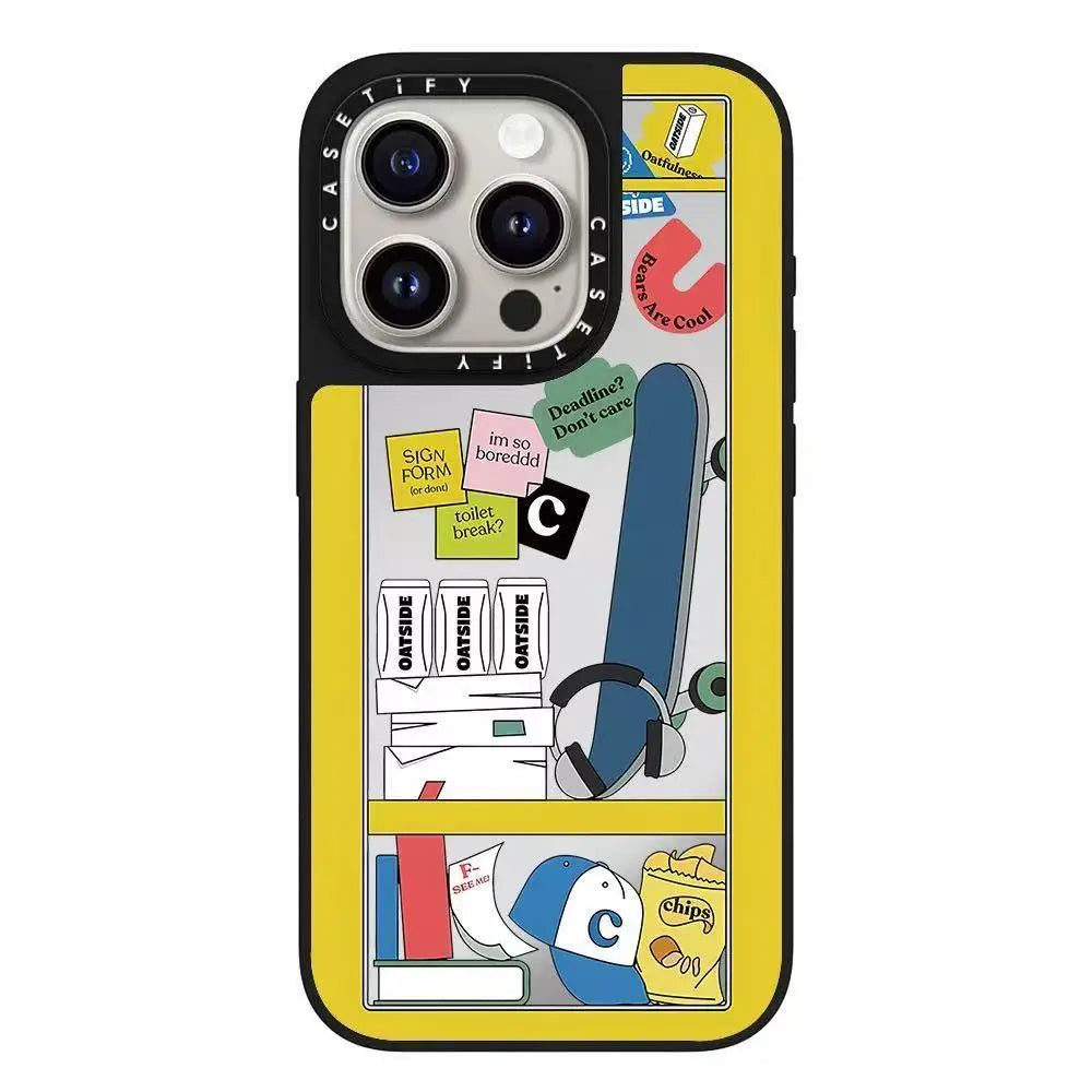 Cartoon Bear Campus Elements Phone Case