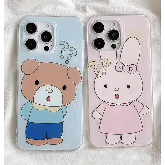 Cute Rabbit Cartoon Bear Lovley Couple Phone Case