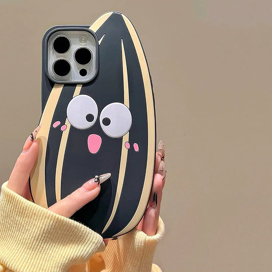 Funny Cartoon Cute Sunflower Seed Silicone Phone Case