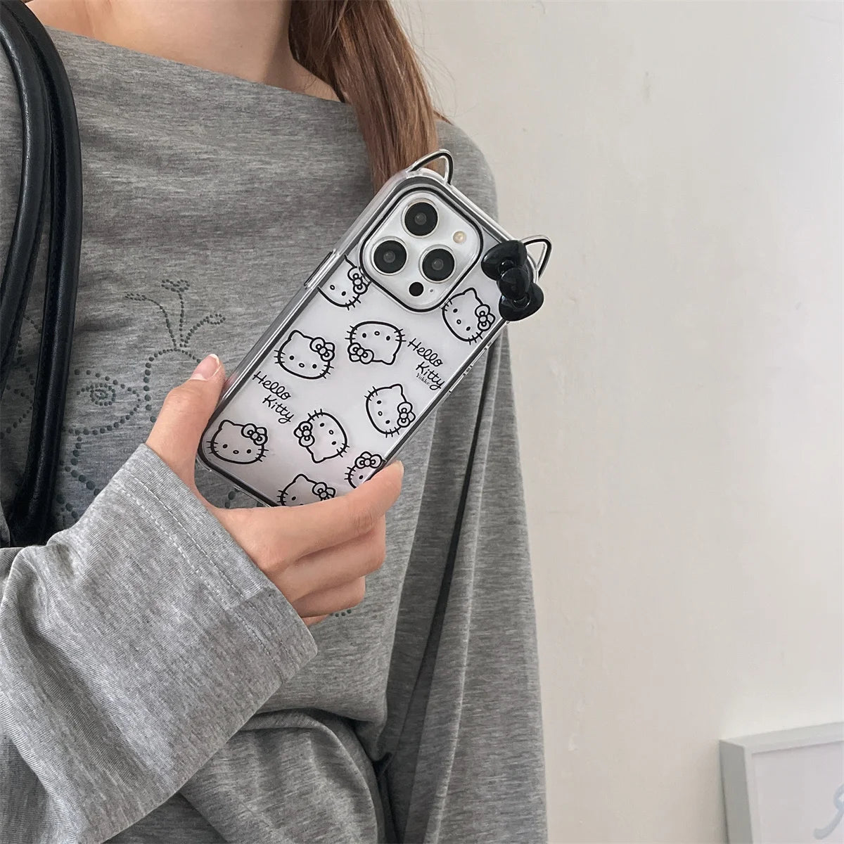 New Cute Cartoon Lines Of Cat Ears Cat Phone Case