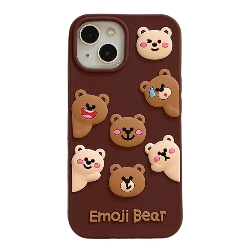 Cute Bear Cartoon Animal Silicone Phone Case