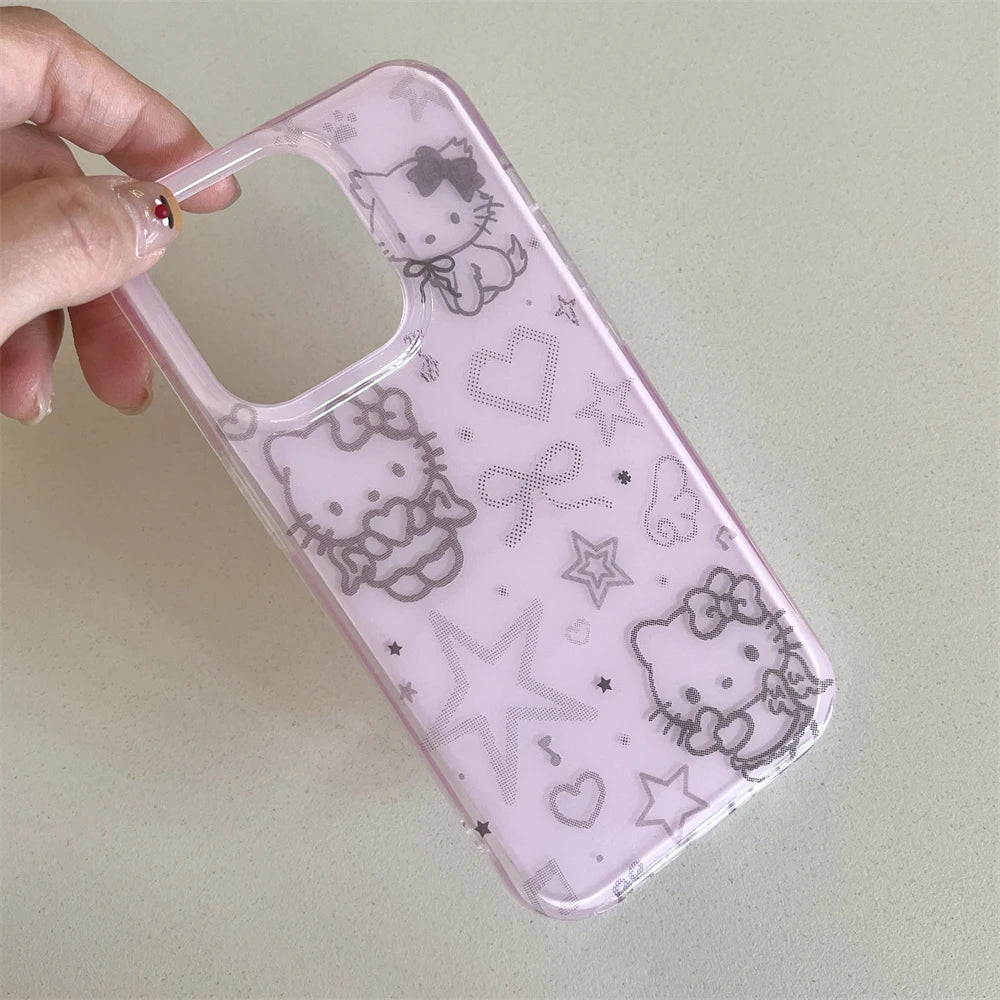Green Pink Blue Hello Kitty Cat Phone Case