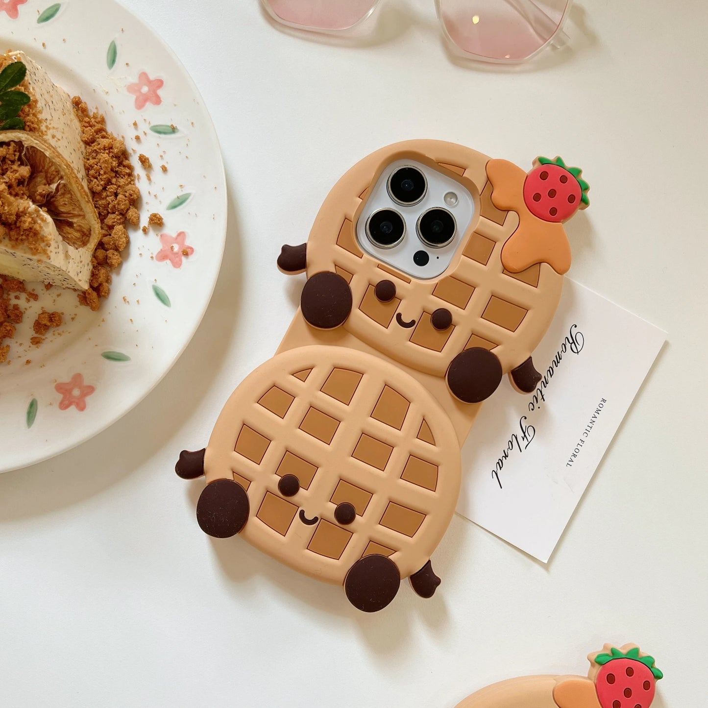 Cute Cartoon Coconut Pancake Waffle Cake Three-dimensional Phone Case