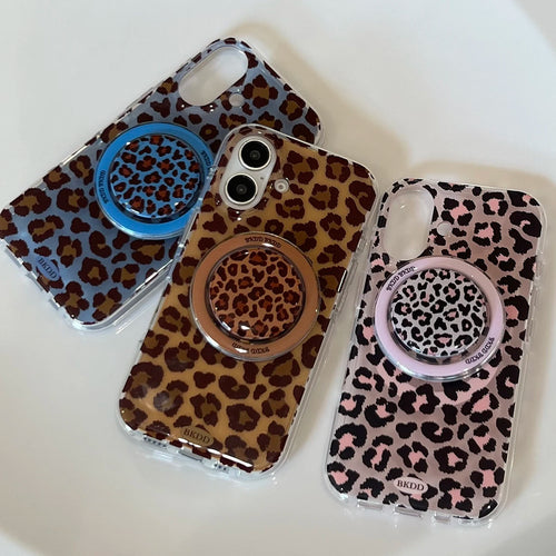Luxury Leopard Magsafe Grip Tok Phone Case