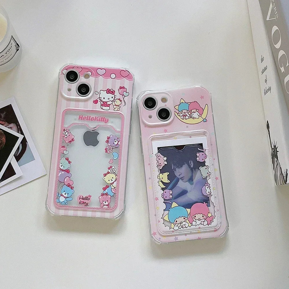 Hellos Kittys Little Twin Stars Card Hold Phone Case