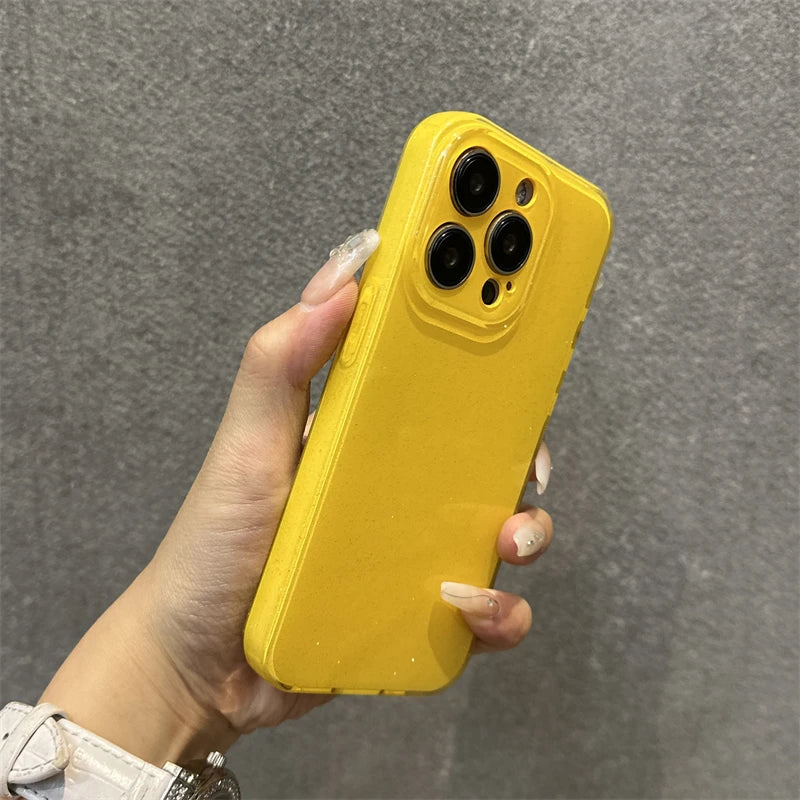 Bright Fluorscent Yellow Glitter Phone Case
