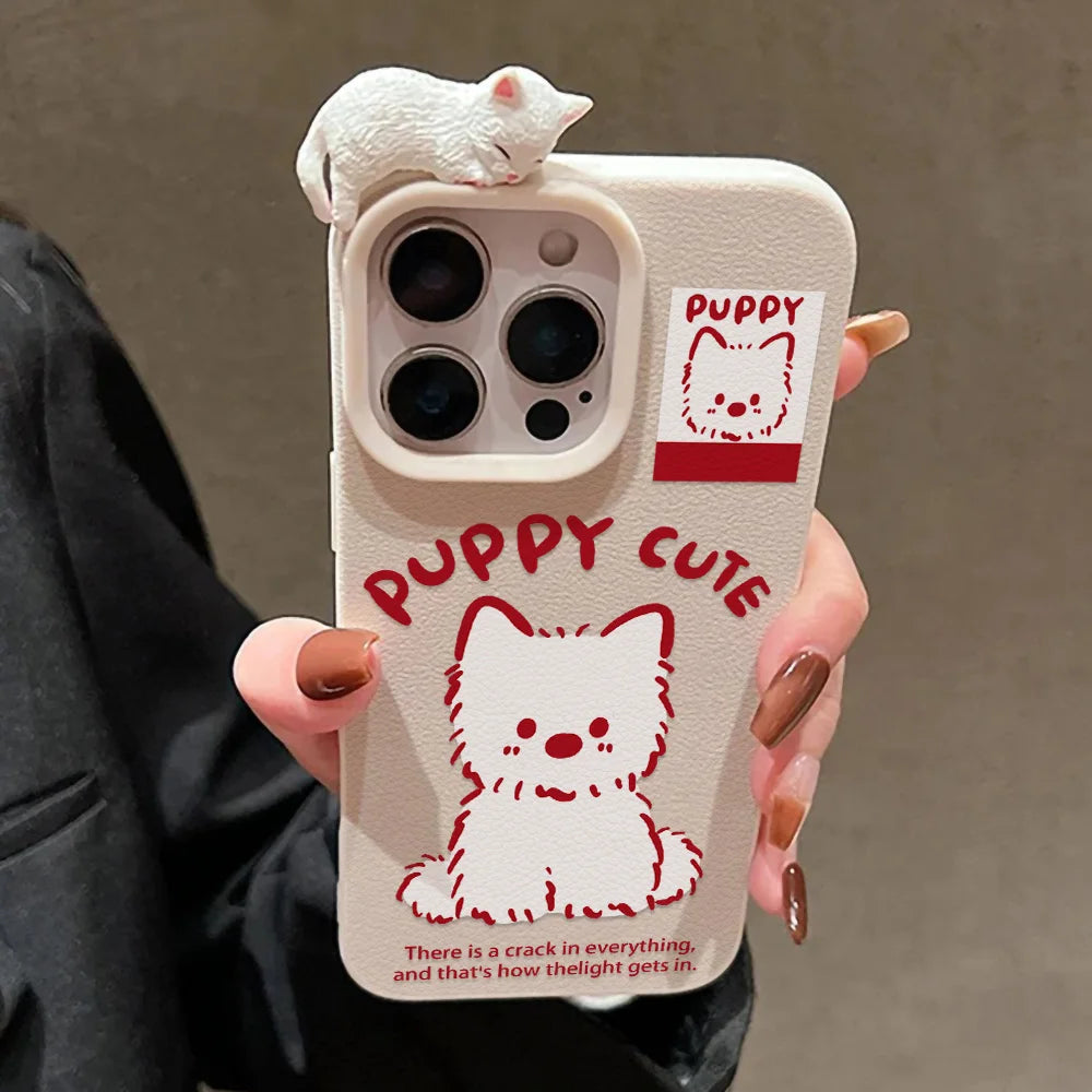 Cute Cartoon Puppy Phone Case For iPhone
