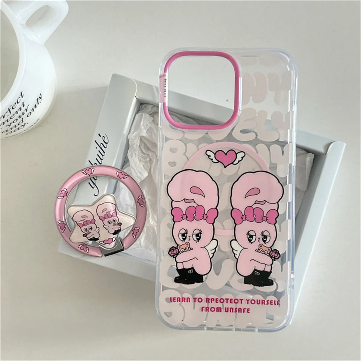 Cute Rabbit Magnetic Stand Holder Phone Case