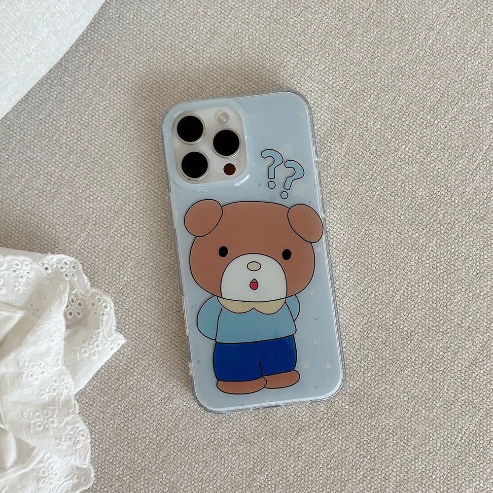 Cute Rabbit Cartoon Bear Lovley Couple Phone Case