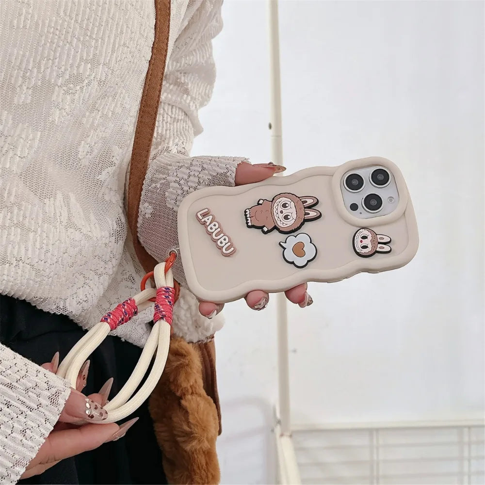 Cartoon Wrist Strap Phone Case for IPhone