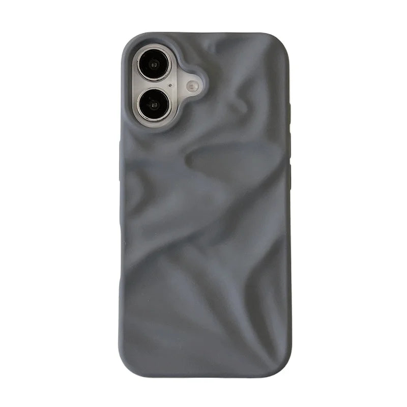 Matte Candy Color Folding Wrinkled Texture Phone Case