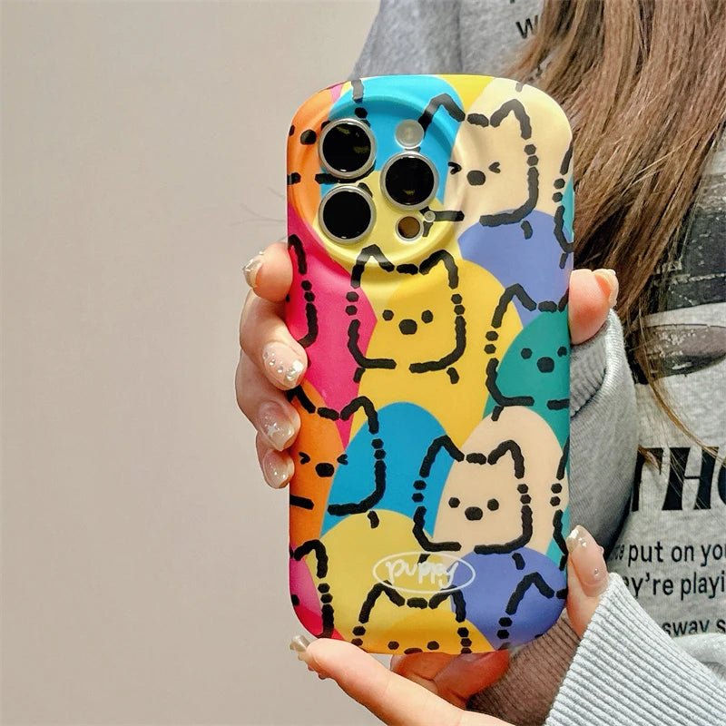 Cartoon Cute Puppy Soap Shape Liquid Skin Phone Case