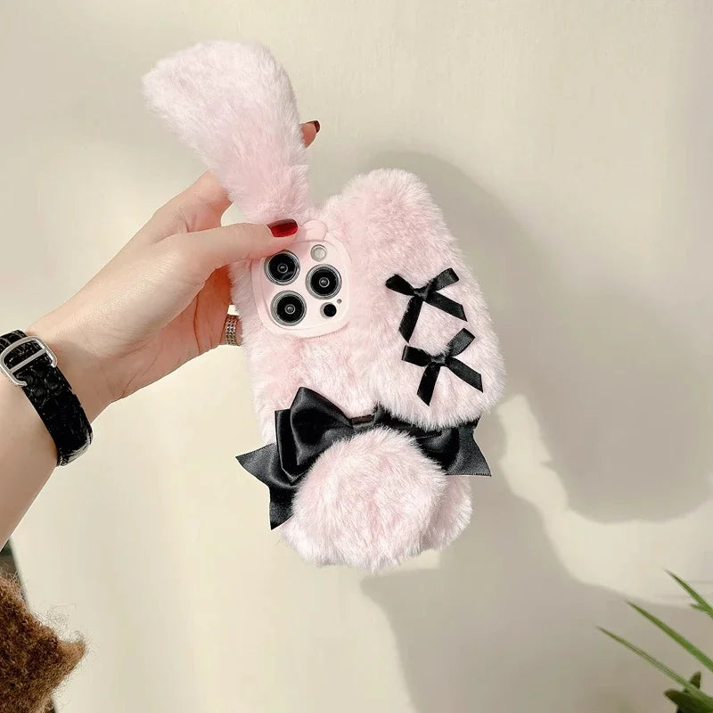 Bow Tie Maid Bunny Plush Phone Case
