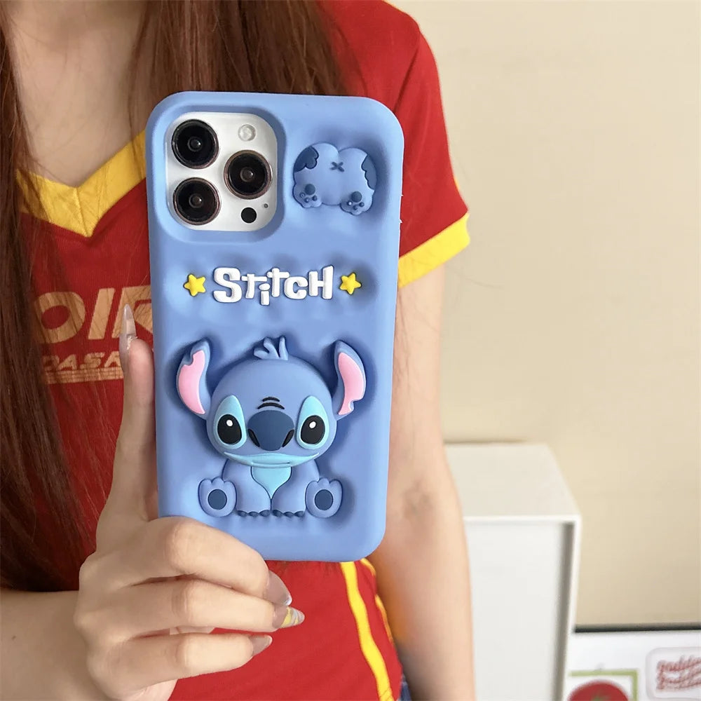 So Cute Cartoon Stitch Holder Phone Case