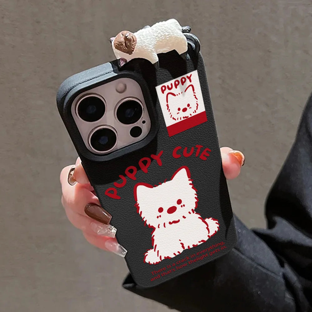 Cute Cartoon Puppy Phone Case For iPhone
