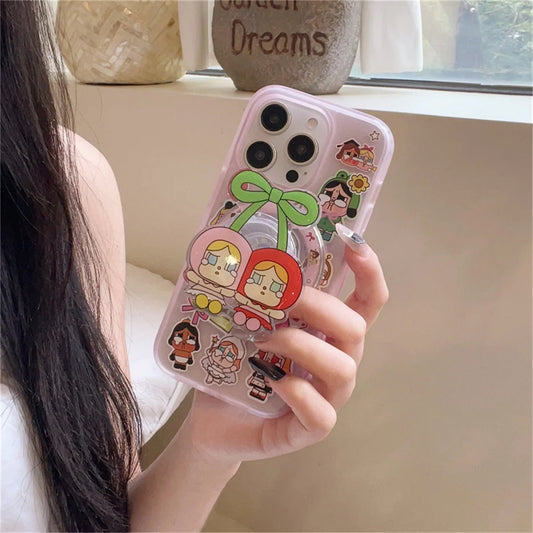 Cute Cartoon Cherry Girl Magnetic Phone Case