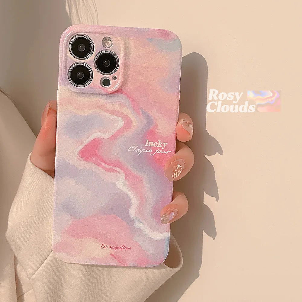 Retro Asthetic Elegant Pictorial Printed Cover For iPhone