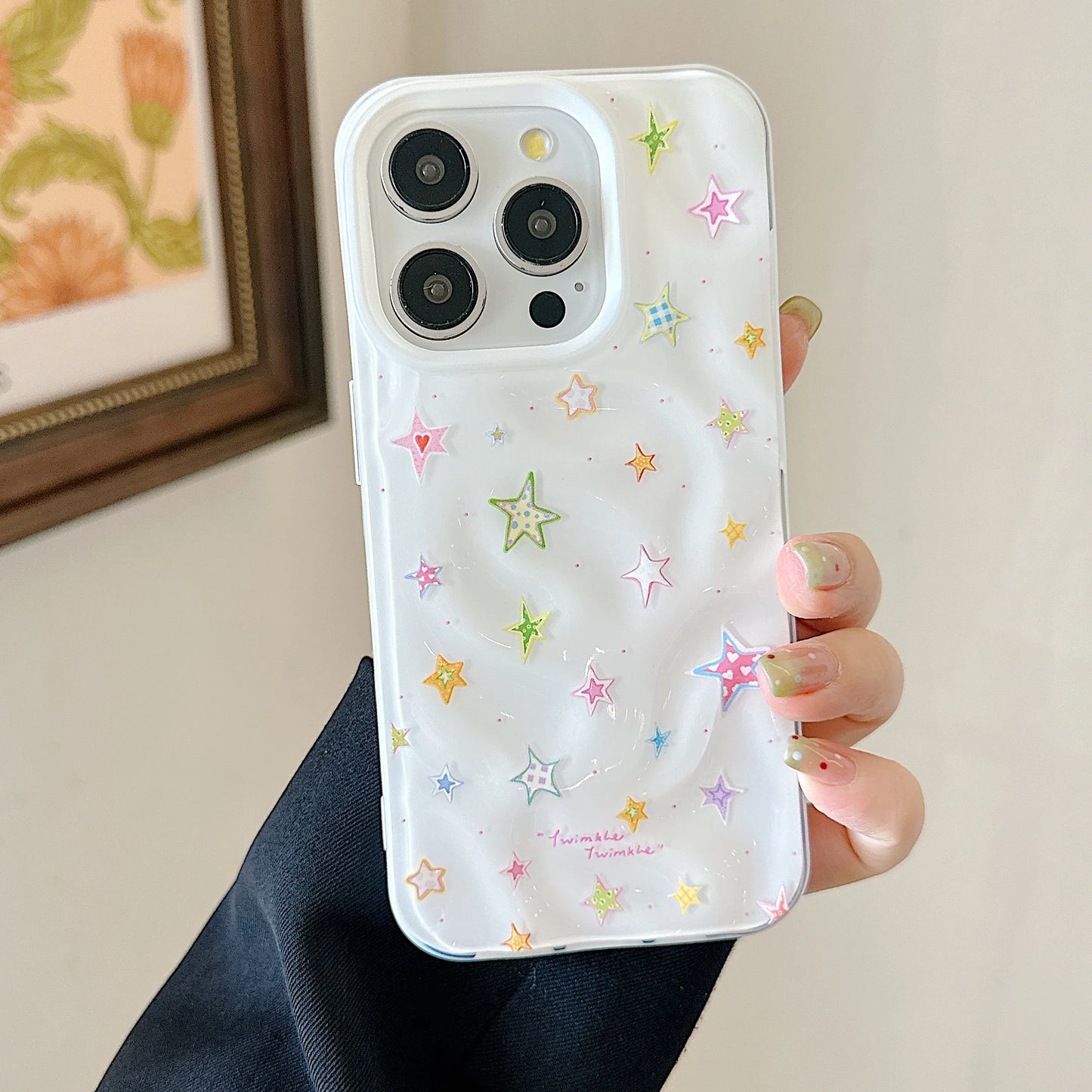 Cute Love Star Folds Texture Phone Case