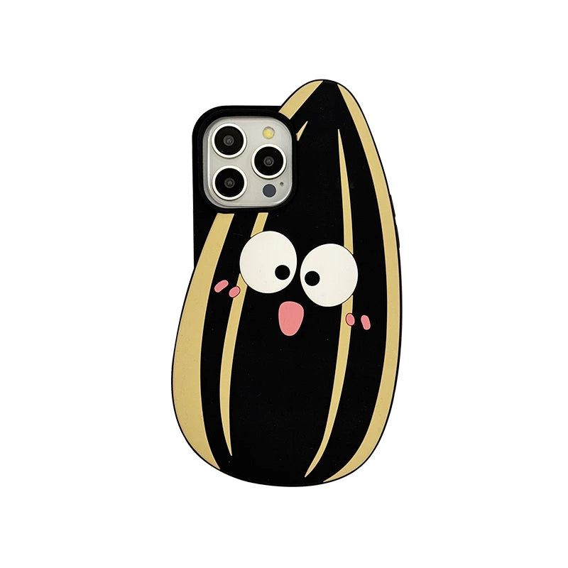 Funny Cartoon Cute Sunflower Seed Silicone Phone Case