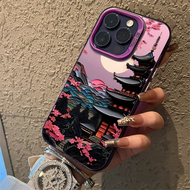Japanese Scenery House Painted Phone Case For iPhone