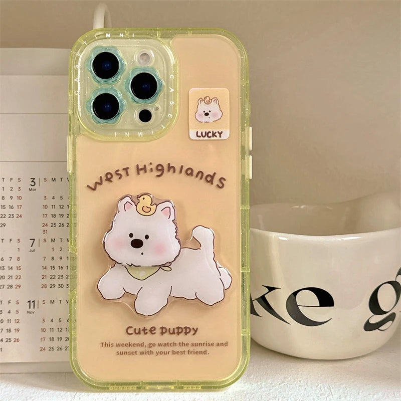 Cute Puppy Dog Shockproof Bumper Phone Case