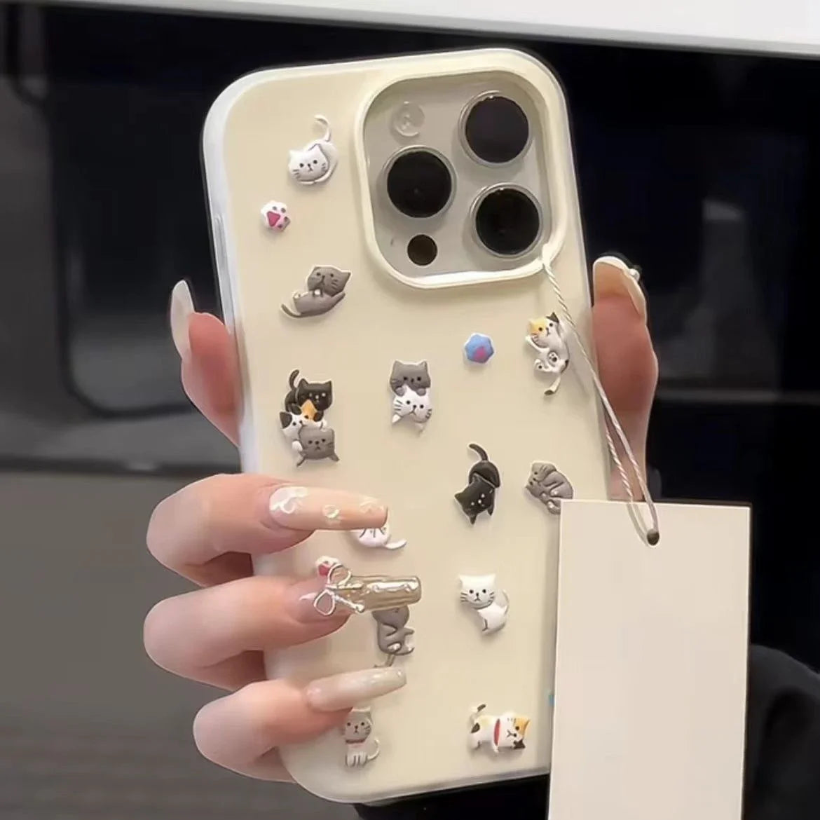 Cartoon Cat Stickers Compatible Phone Case
