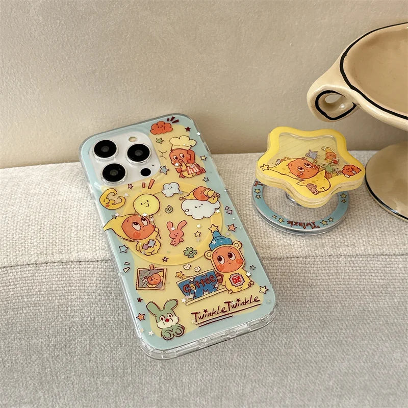 Kawaii Cartoon Star Baby Magnetic Phone Case For iPhone