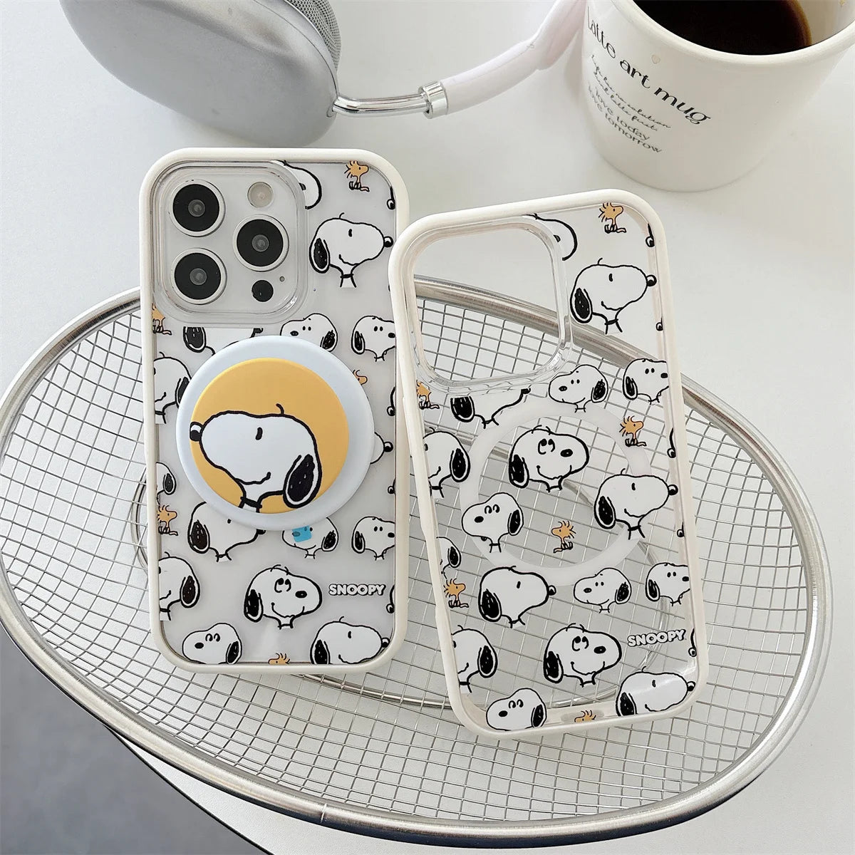 New Cute Cartoon Puppy Magnetic Stand Phone Case