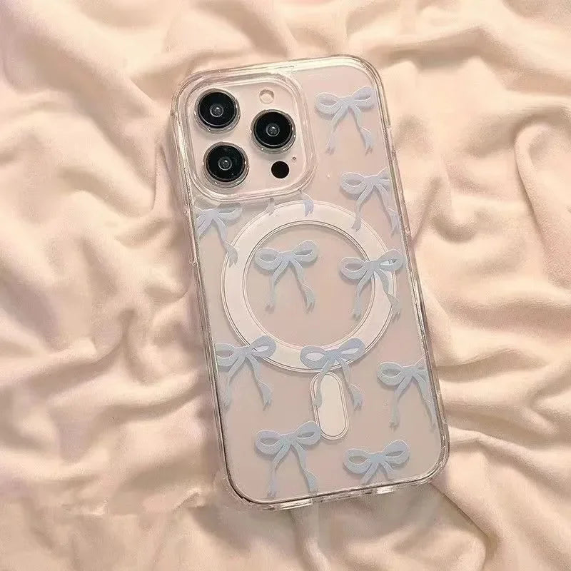Pink Blue Bow Magsafe Magnetic Phone Case