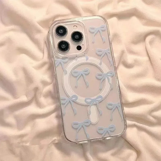 Pink Blue Bow Magsafe Magnetic Phone Case