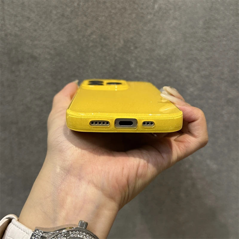 Bright Fluorscent Yellow Glitter Phone Case