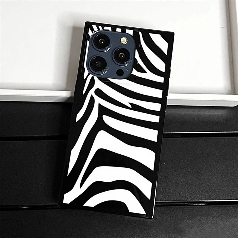 Fashion Cow Stripe Pattern Glossy Back Cover For iPhone