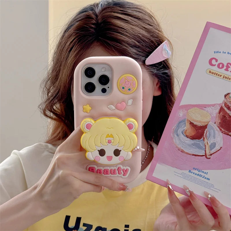 Silicone, Cute Girl, Bracket, Best Friend Gift  For iPhone
