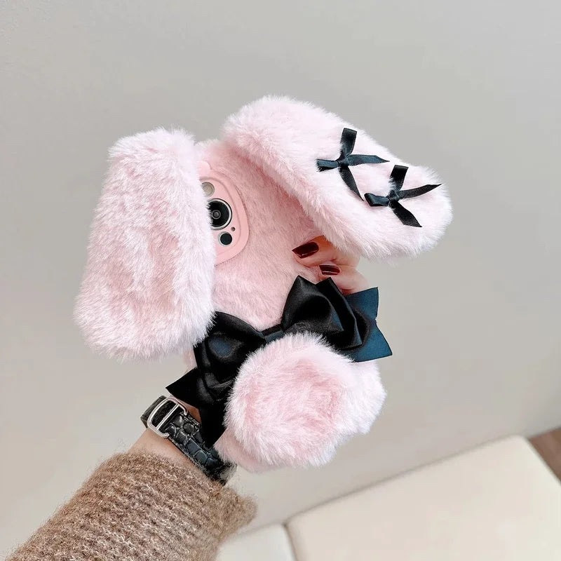 Bow Tie Maid Bunny Plush Phone Case