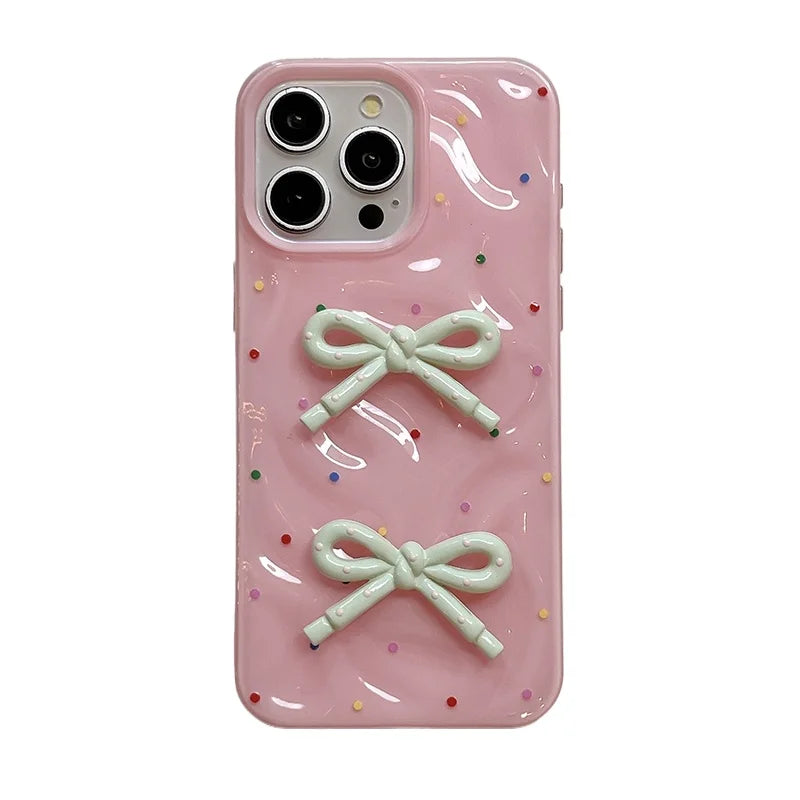 Cute 3D Bowknot Glossy Phone Case