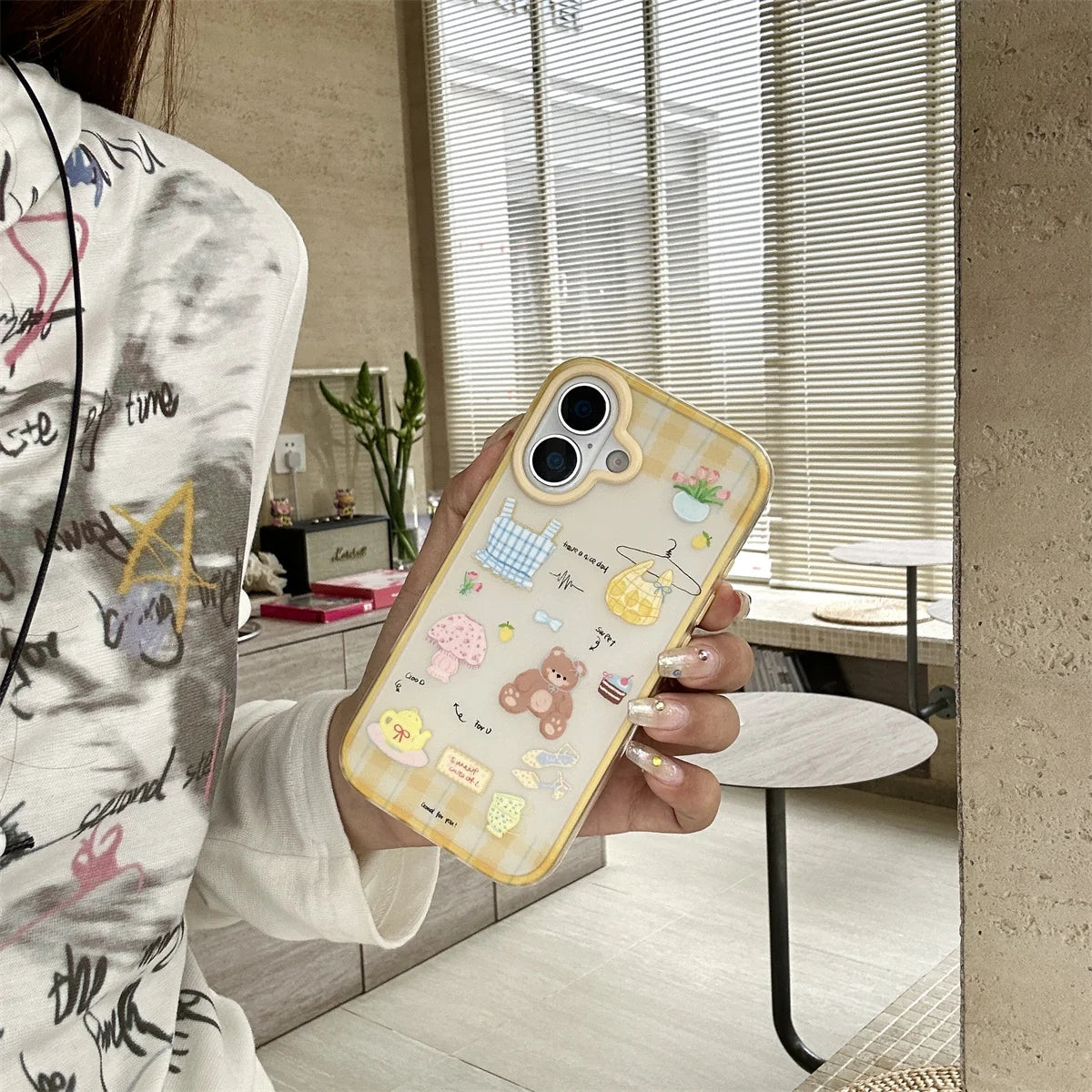 New Cute Cartoon Bear Tote Bag Phone Case