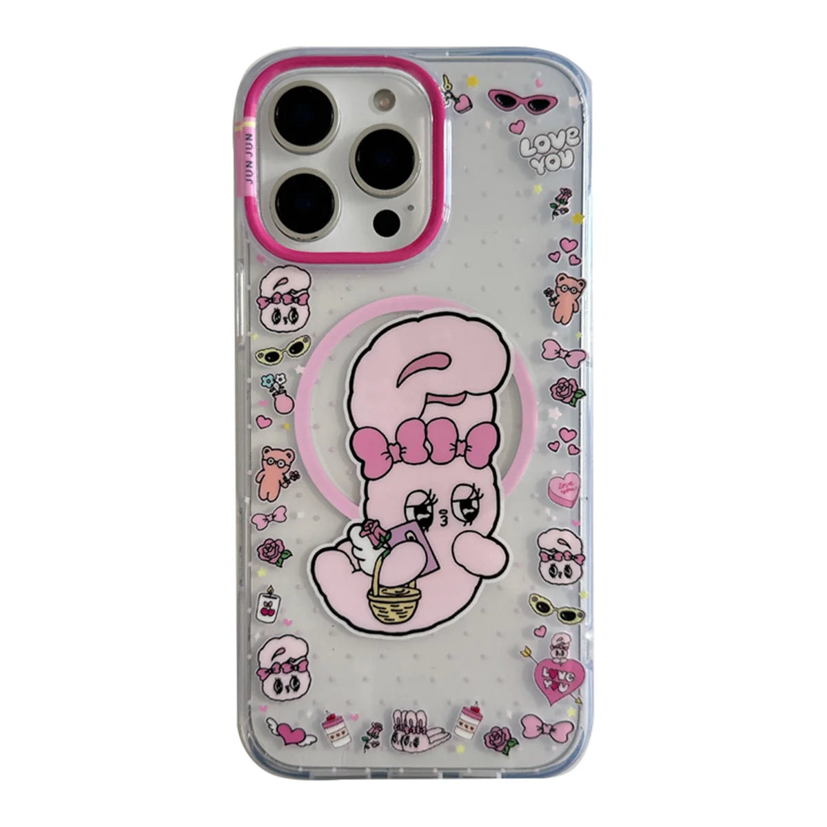 Cute Rabbit Magnetic Stand Holder Phone Case