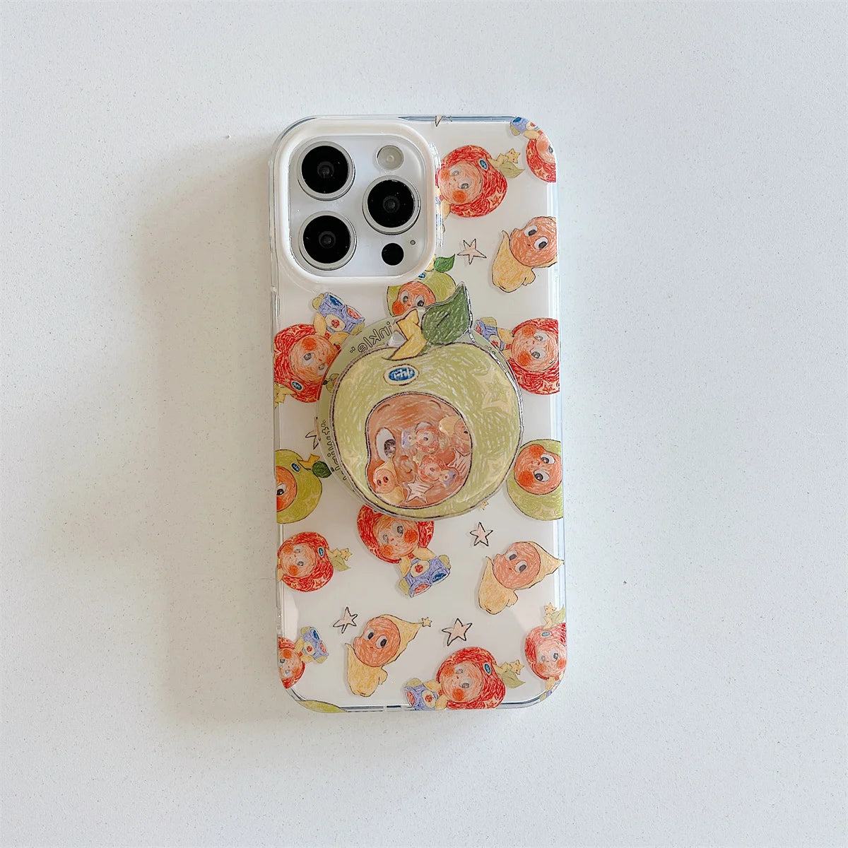 Cute Cartoon Star Baby Magnetic Stand Phone Case For iPhone