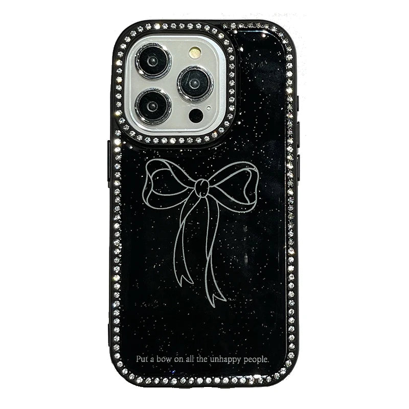 Fashion Glitter Diamond Bling Bow Glossy Phone Case