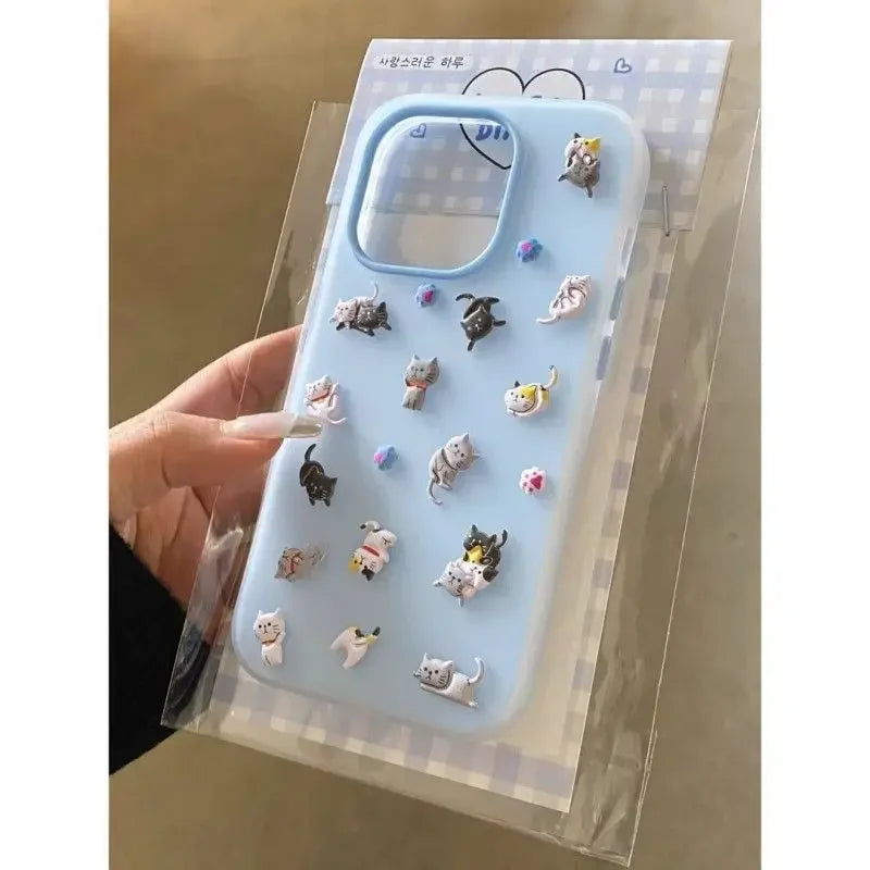 Cartoon Cat Stickers Compatible Phone Case
