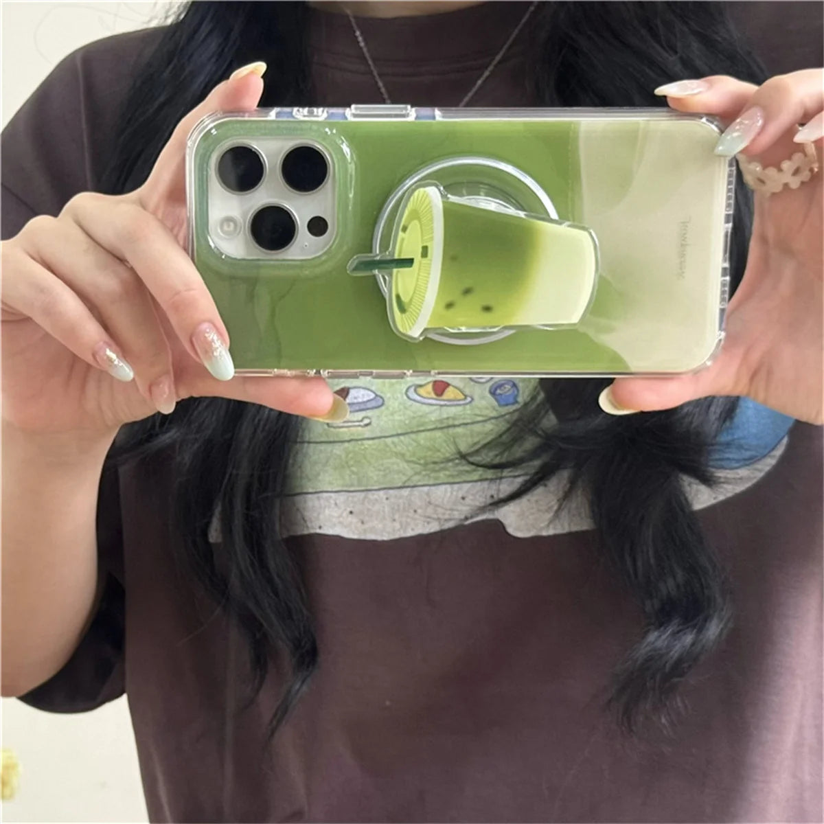 Fashion Matcha Green Color Magnetic Phone Case