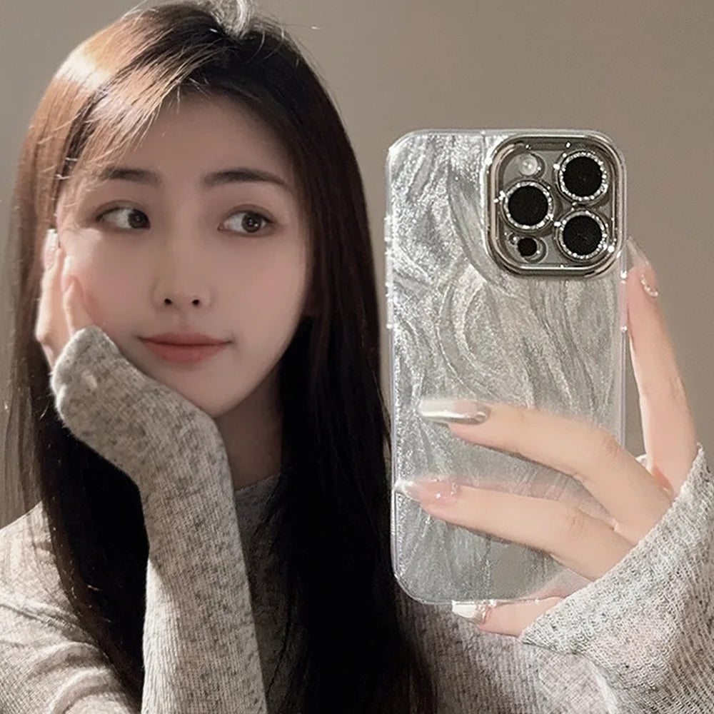 Luxury Camlet Pattern Laser Phone Case For iPhone