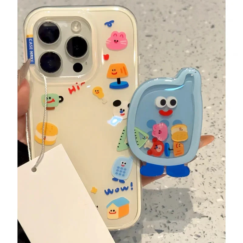 Doodle Funny Flower Bracket Phone Case