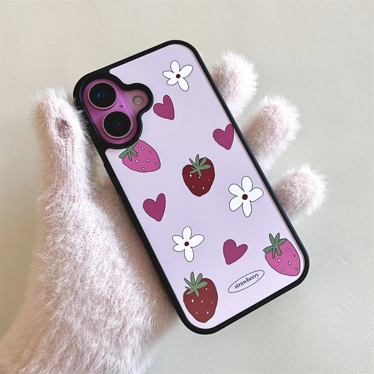 New Fruit Illustration Acrylic Black Border Phone Case