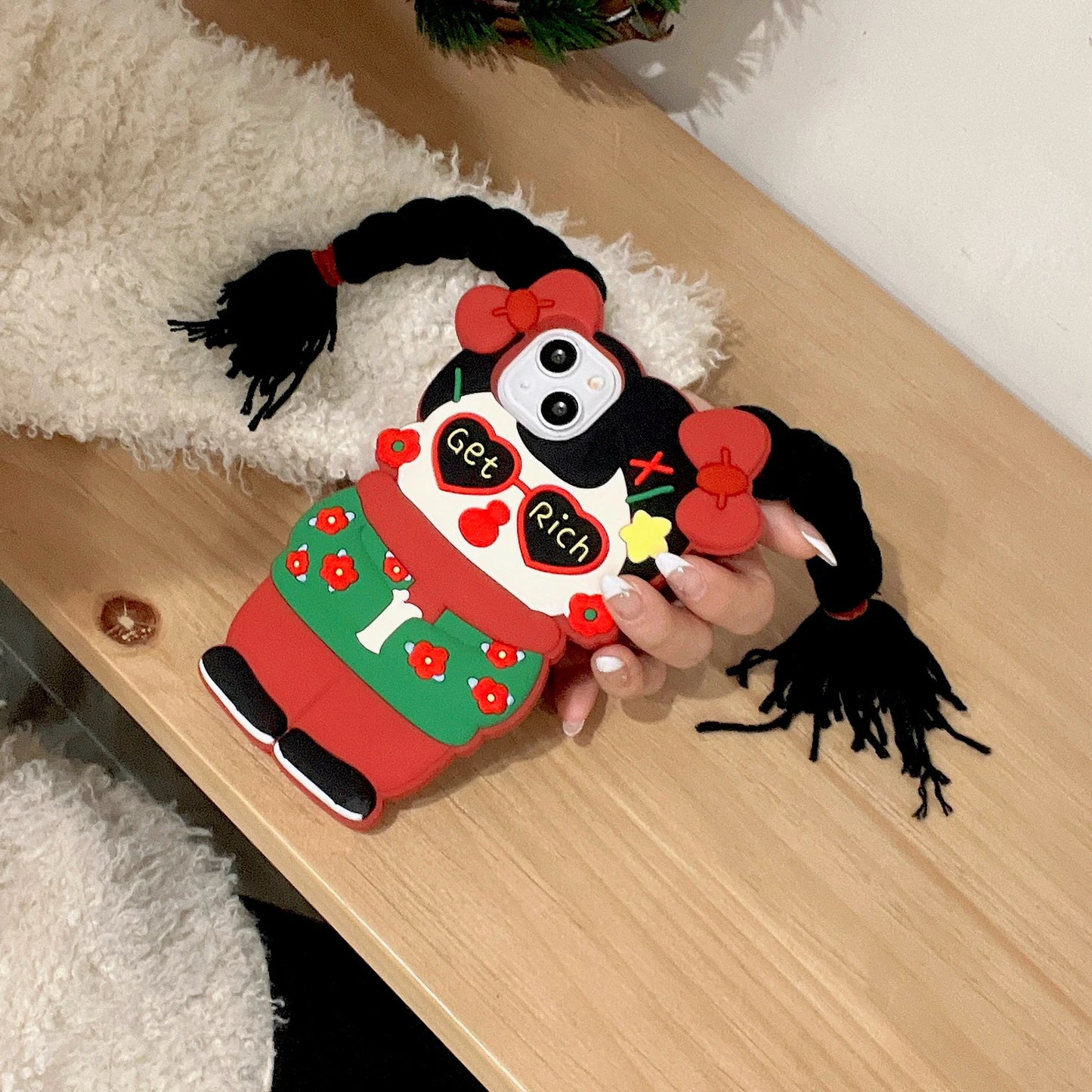 Cartoon Cute Girl With Long Protective Phone Case