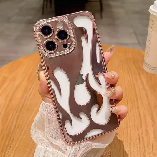 Luxury Rhinestone Bumper Hollow Flame Phone Case